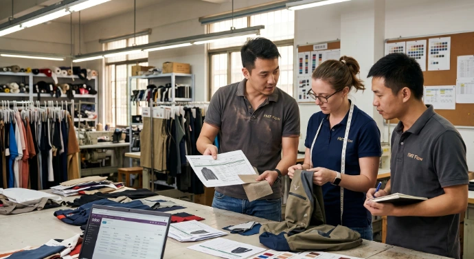 FMT Flow team working as part of a brand's operation, reviewing product